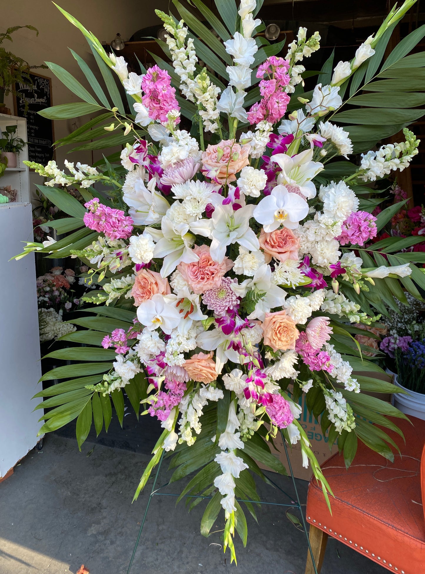Funeral Standing Spray Pink