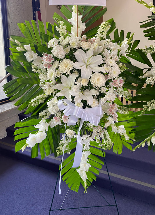 Funeral Standing Spray White